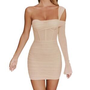Oh Polly | Dresses | Oh Polly Emira Satin Laceup Corset Bandeau Micro Mini  Dress 8 Mauve Bodycon | Poshmark
